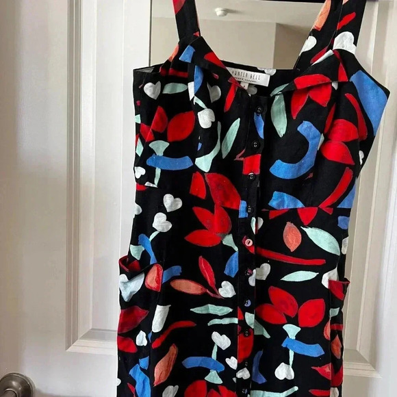 434 Hunter Bell Midi Tank Dress Size 2 Color Black Red - Picture 3 of 7